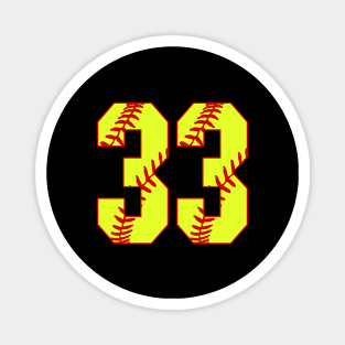 Fastpitch Softball Number 33 #33 Softball Shirt Jersey Uniform Favorite Player Biggest Fan Magnet